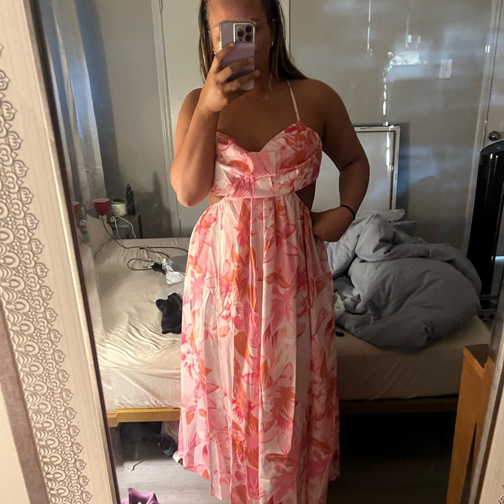 Floral Pink Maxi Dress